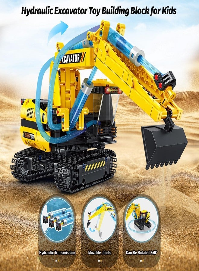 Babelly Latest & New Heavy Duty Toy Excavator for Kids Realistic Construction Truck with 360 Rotation, Moveable Arm & Lights Durable Construction Vehicle Toy for Boys & Girls Ages 3+ - Image 3